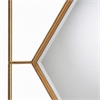Pemberly Row Gates Antique Gold Metal Accent Wall Mirror with Hexagonal Center
