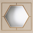 Pemberly Row Gates Antique Gold Metal Accent Wall Mirror with Hexagonal Center