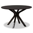 Pemberly Row Grey Fabric 7-Piece Dining Set with Dark Brown Wood Finish