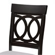 Pemberly Row Grey Fabric 7-Piece Dining Set with Dark Brown Wood Finish