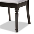 Pemberly Row Grey Fabric 7-Piece Dining Set with Dark Brown Wood Finish