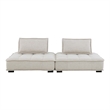 Pemberly Row 2-Piece Tufted Fabric Loveseat in Beige Upholstery