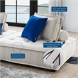 Pemberly Row 2-Piece Tufted Fabric Loveseat in Beige Upholstery