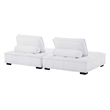 Pemberly Row 2-Piece Tufted Fabric Loveseat in White Upholstery