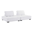 Pemberly Row 2-Piece Tufted Fabric Loveseat in White Upholstery