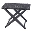 Pemberly Row Rectangular Leather and Birch Wood Luggage Rack in Grey