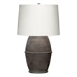 Pemberly Row 1-Light Large Ceramic Table Lamp with White Linen Shade