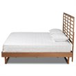 Pemberly Row King Platform Bed with Spindle Headboard in Walnut Brown Wood