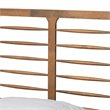 Pemberly Row King Platform Bed with Spindle Headboard in Walnut Brown Wood