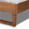 Pemberly Row King Platform Bed with Spindle Headboard in Walnut Brown Wood