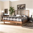 Pemberly Row King Platform Bed with Spindle Headboard in Walnut Brown Wood