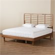 Pemberly Row King Platform Bed with Spindle Headboard in Walnut Brown Wood