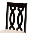 Pemberly Row Sand Fabric and Wood 5-Piece Dining Set in Dark Brown Finish