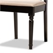 Pemberly Row Sand Fabric and Wood 5-Piece Dining Set in Dark Brown Finish