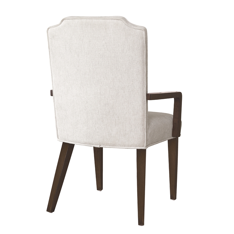 Pemberly Row Asher Upholstered Arm Chair Quilted White Fabric