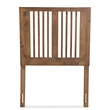 Pemberly Row Harena Rubberwood Twin Headboard in Walnut Finish