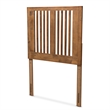 Pemberly Row Harena Rubberwood Twin Headboard in Walnut Finish