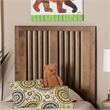 Pemberly Row Harena Rubberwood Twin Headboard in Walnut Finish