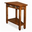 Pemberly Row Rustic Slate Recliner Wedge End Table in Rustic Oak