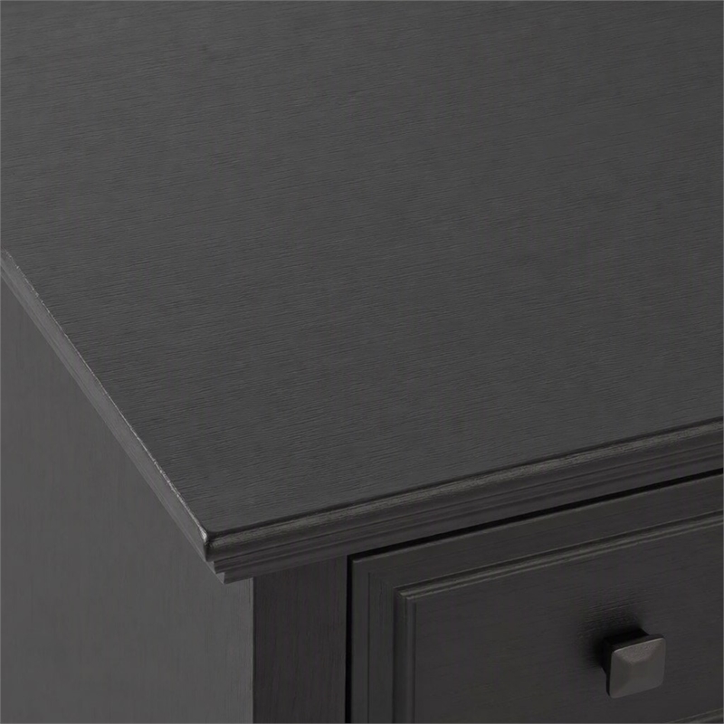 Pemberly Row Farmhouse Mirror in Solid Wood and Rustic Black Finish