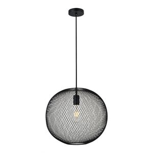 Pemberly Row Kenna 1-Light Pendant Lamp Metal in Black and Clear