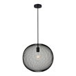 Pemberly Row Kenna 1-Light Pendant Lamp Metal in Black and Clear