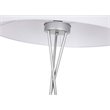 Pemberly Row Cason 1-Light Metal Floor Lamp in Silver with White Fabric Shade