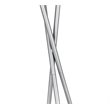 Pemberly Row Cason 1-Light Metal Floor Lamp in Silver with White Fabric Shade