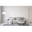 Pemberly Row Cason 1-Light Metal Floor Lamp in Silver with White Fabric Shade