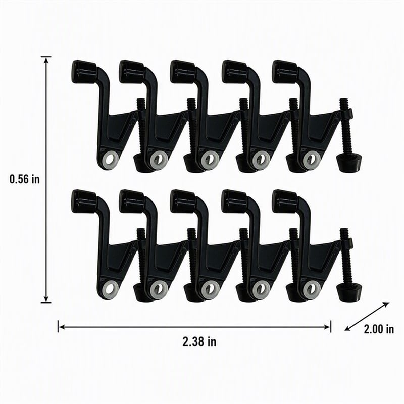 Pemberly Row Jumbo Hinge Pin Door Stop in Matte Black 10 Pack