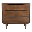 Pemberly Row Dillon Solid Wood 3-Drawer Bedroom Chest in Walnut Finish
