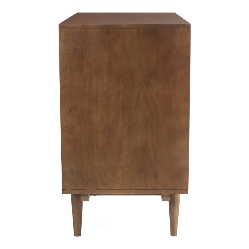Pemberly Row Dillon Solid Wood 3-Drawer Bedroom Chest in Walnut Finish