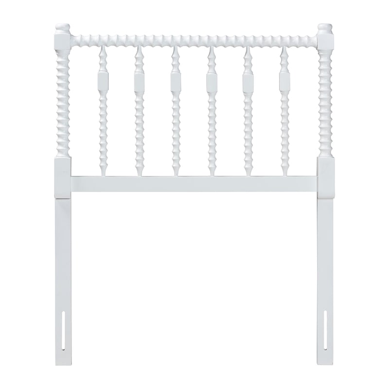 Pemberly Row Juliette Turned Spindle Wood Twin Headboard in White