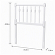 Pemberly Row Juliette Turned Spindle Wood Twin Headboard in White