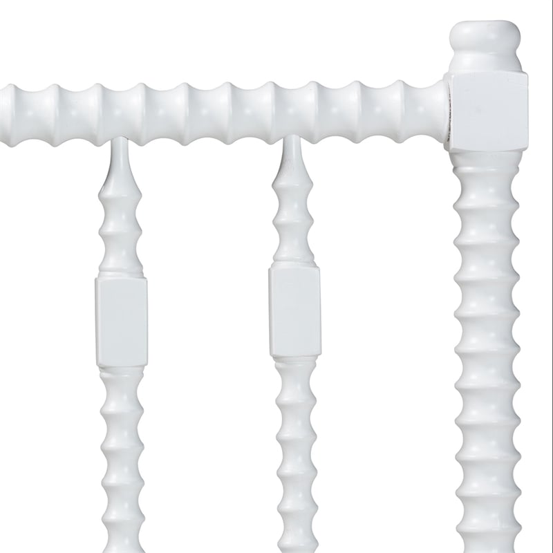 Pemberly Row Juliette Turned Spindle Wood Twin Headboard in White