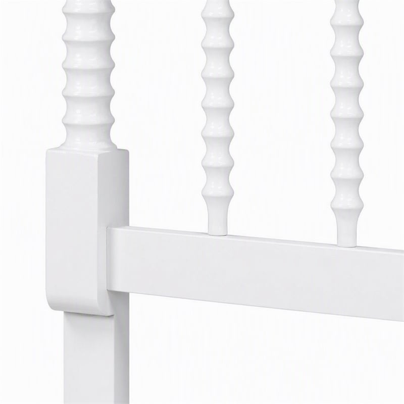 Pemberly Row Juliette Turned Spindle Wood Twin Headboard in White