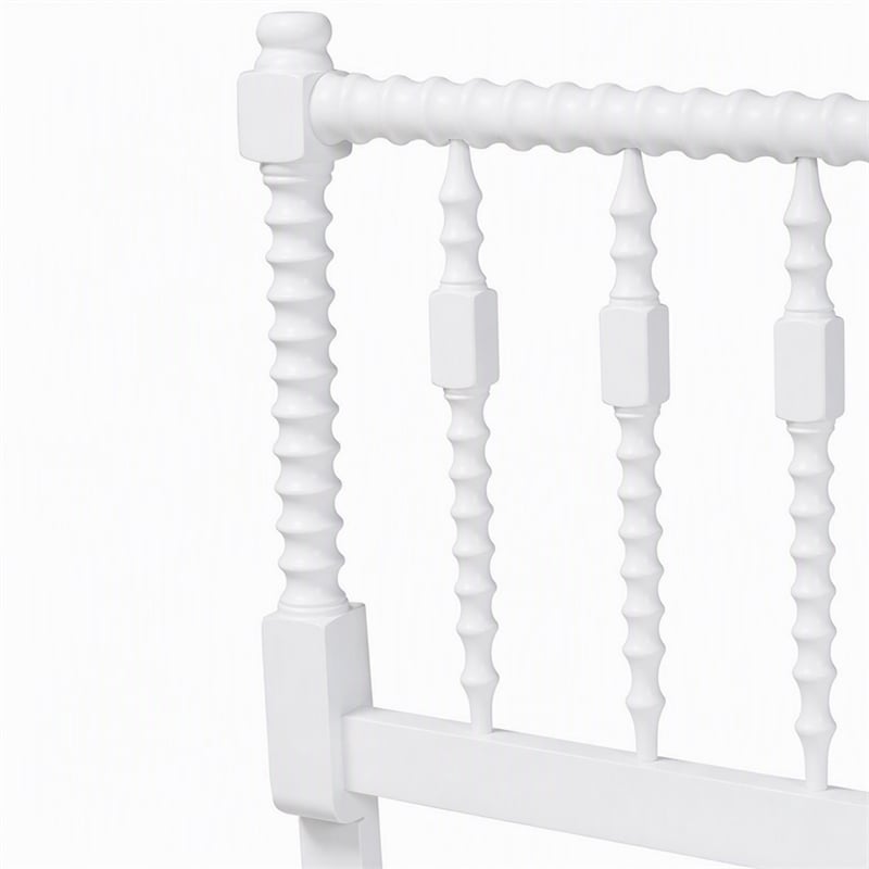 Pemberly Row Juliette Turned Spindle Wood Twin Headboard in White