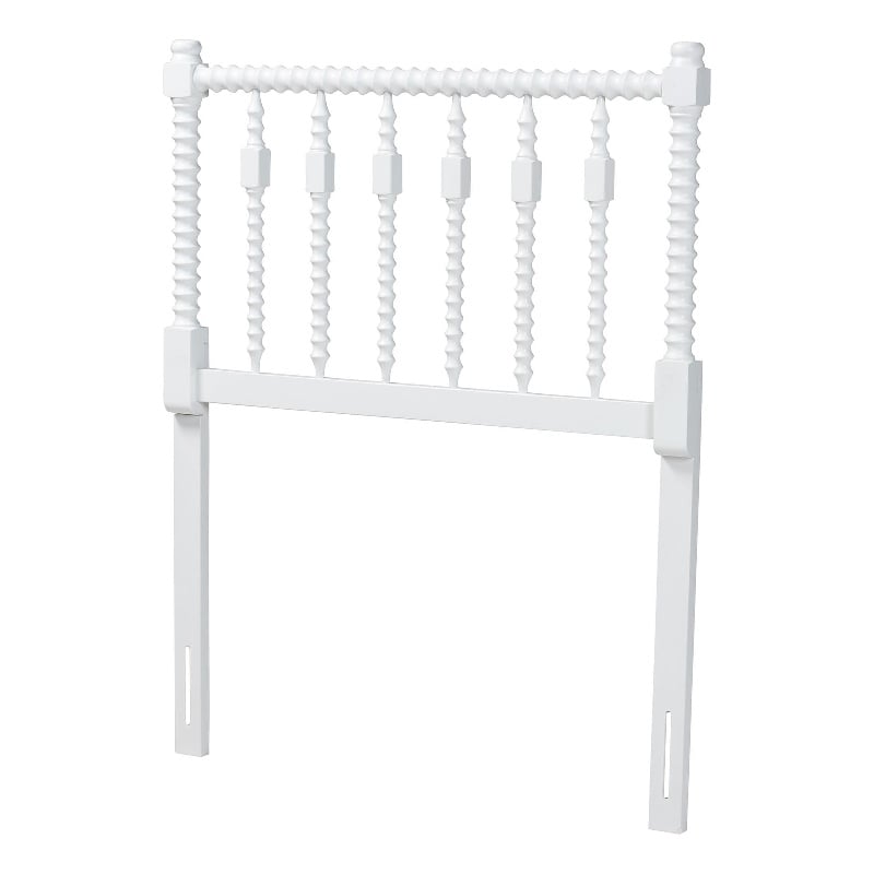 Pemberly Row Juliette Turned Spindle Wood Twin Headboard in White