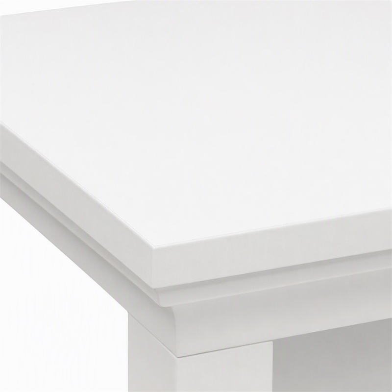 Pemberly Row End Table with Shelves in White Wood Finish 18 in x 18 in x 24 in