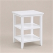Pemberly Row End Table with Shelves in White Wood Finish 18 in x 18 in x 24 in