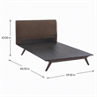 Pemberly Row Queen Platform Bed in Cappuccino Brown with MDF and Rubberwood