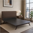 Pemberly Row Queen Platform Bed in Cappuccino Brown with MDF and Rubberwood