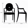 Pemberly Row Polycarbonate Armchairs Black Set of 2 for Indoor/Outdoor Use