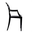 Pemberly Row Polycarbonate Armchairs Black Set of 2 for Indoor/Outdoor Use