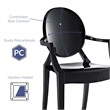 Pemberly Row Polycarbonate Armchairs Black Set of 2 for Indoor/Outdoor Use
