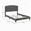 Pemberly Row King Bed with Velvet Upholstered Headboard in Gray
