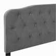 Pemberly Row King Bed with Velvet Upholstered Headboard in Gray