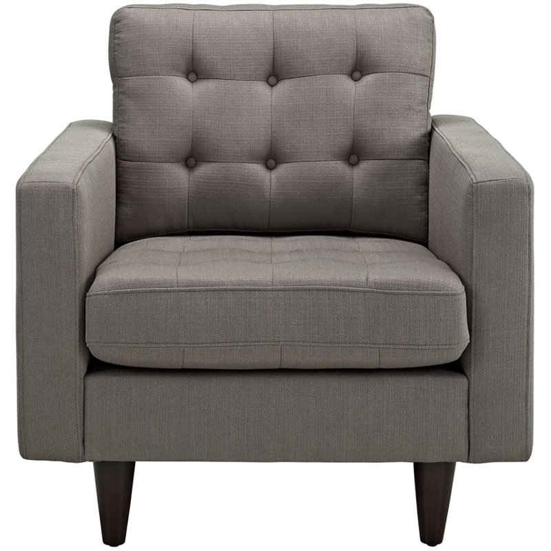 Pemberly Row Upholstered Fabric Armchairs in Granite Gray Set of 2