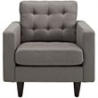 Pemberly Row Upholstered Fabric Armchairs in Granite Gray Set of 2