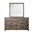 Pemberly Row 2-Piece Dresser and Mirror Set in MDF Wood with Greige Finish
